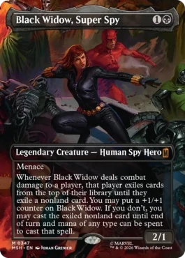 [347]【EN】【FOIL】■ボーダーレス■スーパースパイ、ブラック・ウィドウ/Black Widow, Super Spy【MSH】[M][黒]