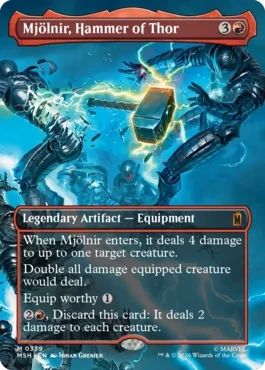 [339]【EN】【FOIL】■ボーダーレス■ソーのハンマー、ムジョルニア/Mjölnir, Hammer of Thor【MSH】[M][赤]