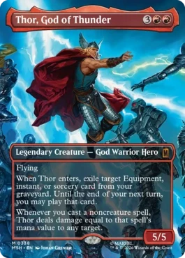 [338]【EN】【FOIL】■ボーダーレス■雷神、ソー/Thor, God of Thunder【MSH】[M][赤]