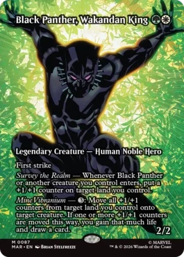 [087]【EN】【FOIL】■ボーダーレス■ワカンダの王、ブラック・パンサー/Black Panther, Wakandan King【MAR】[M][多色]