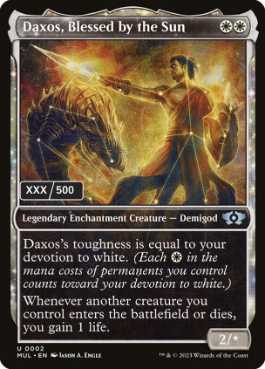 [132]【EN】【ダブルレインボウFOIL】太陽に祝福されしダクソス/Daxos, Blessed by the Sun(シリアル入り)【MUL】[U][白]