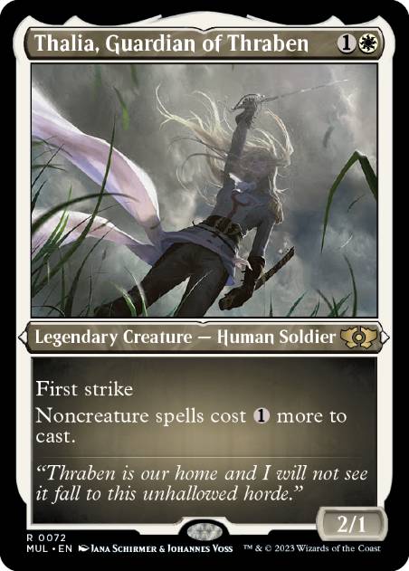 [072]【EN】【エッチングFOIL】スレイベンの守護者、サリア/Thalia, Guardian of Thraben【MUL】[R][白]