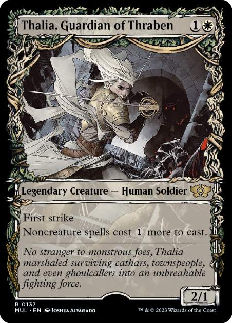 [137]【EN】【ハローFOIL】スレイベンの守護者、サリア/Thalia, Guardian of Thraben【MUL】[R][白]