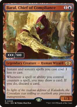 [138]【EN】【ダブルレインボウFOIL】遵法長、バラル/Baral, Chief of Compliance(シリアル入り)【MUL】[R][青]