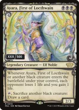 [143]【EN】【ダブルレインボウFOIL】ロークスワインの元首、アヤーラ/Ayara, First of Locthwain(シリアル入り)【MUL】[R][黒]