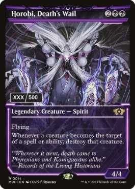 [144]【EN】【ダブルレインボウFOIL】死者の嘆き、崩老卑/Horobi, Death's Wail(シリアル入り)【MUL】[R][黒]