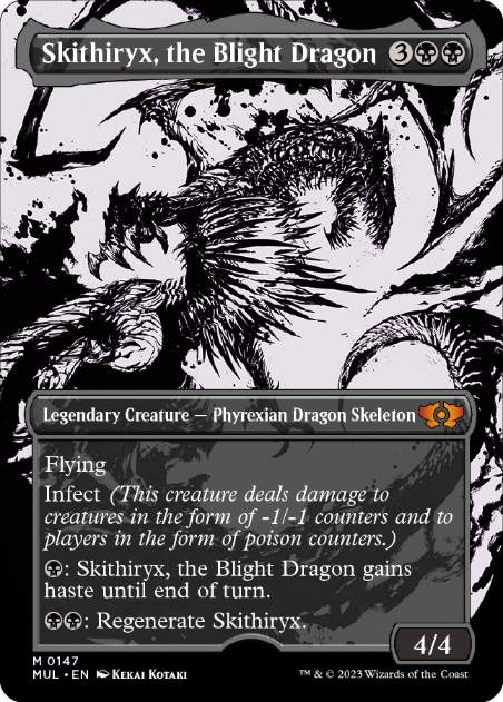[147]【EN】【ハローFOIL】荒廃のドラゴン、スキジリクス/Skithiryx, the Blight Dragon【MUL】[M][黒]