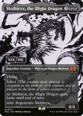 [147]【EN】【ダブルレインボウFOIL】荒廃のドラゴン、スキジリクス/Skithiryx, the Blight Dragon(シリアル入り)【MUL】[M][黒]