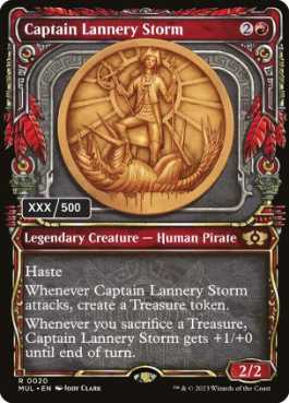 [150]【EN】【ダブルレインボウFOIL】風雲船長ラネリー/Captain Lannery Storm(シリアル入り)【MUL】[R][赤]