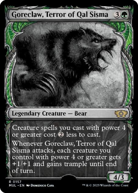 [157]【EN】【ハローFOIL】カル・シスマの恐怖、殺し爪/Goreclaw, Terror of Qal Sisma【MUL】[R][緑]
