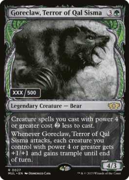 [157]【EN】【ダブルレインボウFOIL】カル・シスマの恐怖、殺し爪/Goreclaw, Terror of Qal Sisma(シリアル入り)【MUL】[R][緑]