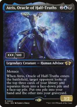 [164]【EN】【ダブルレインボウFOIL】半真実の神託者、アトリス/Atris, Oracle of Half-Truths(シリアル入り)【MUL】[R][多色]
