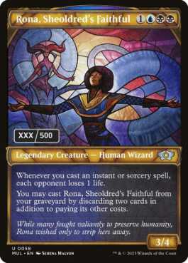[188]【EN】【ダブルレインボウFOIL】シェオルドレッドの心酔者、ローナ/Rona, Sheoldred's Faithful(シリアル入り)【MUL】[U][多色]