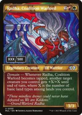 [185]【EN】【ダブルレインボウFOIL】連合の大将軍、ラーダ/Radha, Coalition Warlord(シリアル入り)【MUL】[U][多色]