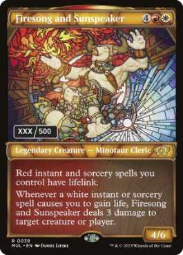 [169]【EN】【ダブルレインボウFOIL】ファイアソングとサンスピーカー/Firesong and Sunspeaker(シリアル入り)【MUL】[R][多色]