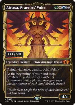 [163]【EN】【ダブルレインボウFOIL】法務官の声、アトラクサ/Atraxa, Praetors' Voice(シリアル入り)【MUL】[M][多色]