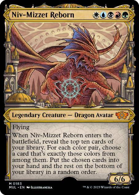 [183]【EN】【ハローFOIL】ニヴ＝ミゼット再誕/Niv-Mizzet Reborn【MUL】[M][多色]
