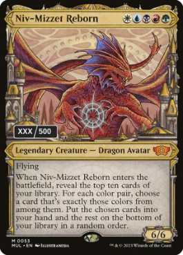 [183]【EN】【ダブルレインボウFOIL】ニヴ＝ミゼット再誕/Niv-Mizzet Reborn(シリアル入り)【MUL】[M][多色]