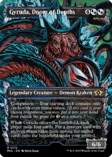 [172]【EN】【ハローFOIL】深海の破滅、ジャイルーダ/Gyruda, Doom of Depths【MUL】[R][多色]
