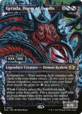 [172]【EN】【ダブルレインボウFOIL】深海の破滅、ジャイルーダ/Gyruda, Doom of Depths(シリアル入り)【MUL】[R][多色]