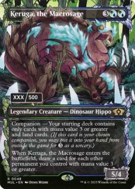 [178]【EN】【ダブルレインボウFOIL】巨智、ケルーガ/Keruga, the Macrosage(シリアル入り)【MUL】[R][多色]