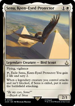 [008]【EN】【FOIL】鋭い目の守護者、セヌ/Senu, Keen-Eyed Protector【ACR】[R][白]