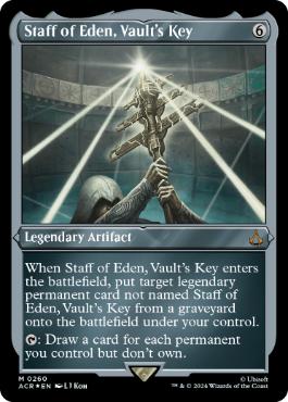 [260]【EN】【エッチングFOIL】宝物庫の鍵、エデンの杖/Staff of Eden, Vault's Key【ACR】[M][茶]