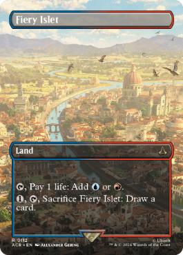 [112]【EN】【FOIL】■ボーダーレス■焦熱島嶼域/Fiery Islet【ACR】[R][土地]