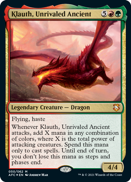 [050]【EN】【FOIL】無双の古きもの、クラウス/Klauth, Unrivaled Ancient【AFC】[M][多色]