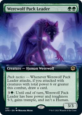 [387]【EN】■拡張アート■群れ率いの人狼/Werewolf Pack Leader【AFR】[R][緑]