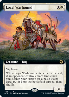 [363]【EN】【FOIL】■拡張アート■忠実な軍用犬/Loyal Warhound【AFR】[R][白]