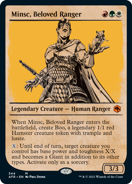 [344]【EN】【FOIL】■ショーケース■敬愛されるレンジャー、ミンスク/Minsc, Beloved Ranger【AFR】[M][多色]