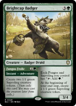 [028]【EN】輝き茸のアナグマ/Brightcap Badger【BLC】[R][緑]
