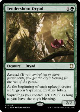 [242]【EN】若葉のドライアド/Tendershoot Dryad【BLC】[R][緑]