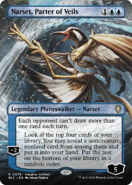 [076]【EN】【FOIL】■ボーダーレス■覆いを割く者、ナーセット/Narset, Parter of Veils【BLC】[R][青]
