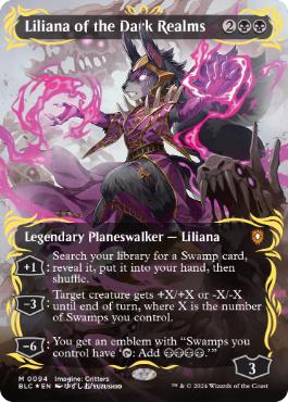[094]【EN】【レイズドFOIL】■ボーダーレス■闇の領域のリリアナ/Liliana of the Dark Realms【BLC】[M][黒]