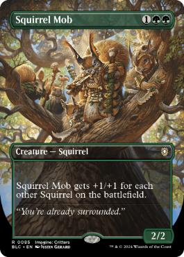 [085]【EN】【FOIL】■ボーダーレス■リスの群れ/Squirrel Mob【BLC】[R][緑]