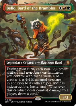 [001]【EN】【FOIL】■ボーダーレス■茨の吟遊詩人、ベロ/Bello, Bard of the Brambles【BLC】[M][多色]