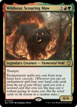 [008]【EN】【FOIL】一掃する大口、猛焼/Wildsear, Scouring Maw【BLC】[M][多色]