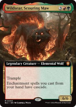 [044]【EN】【FOIL】■拡張アート■一掃する大口、猛焼/Wildsear, Scouring Maw【BLC】[M][多色]