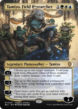 [100]【EN】【FOIL】■ボーダーレス■実地研究者、タミヨウ/Tamiyo, Field Researcher【BLC】[M][多色]
