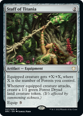 [027]【EN】【FOIL】ティタニアの杖/Staff of Titania【BRC】[R][茶]
