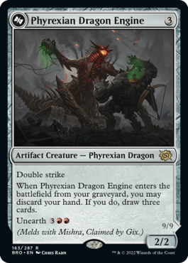 [163]【EN】【FOIL】ファイレクシアのドラゴン・エンジン/Phyrexian Dragon Engine【BRO】[R][茶]