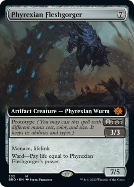 [332]【EN】■拡張アート■ファイレクシアの肉体喰らい/Phyrexian Fleshgorger【BRO】[M][茶]