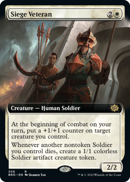 [306]【EN】【FOIL】■拡張アート■包囲の古参兵/Siege Veteran【BRO】[R][白]