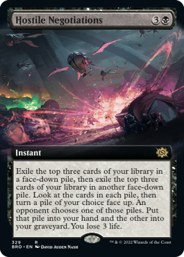 [329]【EN】【FOIL】■拡張アート■敵意ある交渉/Hostile Negotiations【BRO】[R][黒]