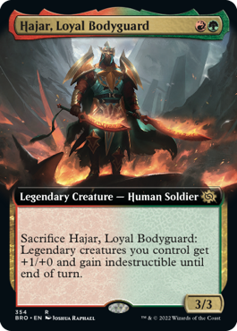 [354]【EN】【FOIL】■拡張アート■忠実な護衛、ハジャール/Hajar, Loyal Bodyguard【BRO】[R][多色]