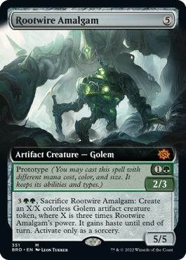 [351]【EN】【FOIL】■拡張アート■根導線の融合体/Rootwire Amalgam【BRO】[M][茶]