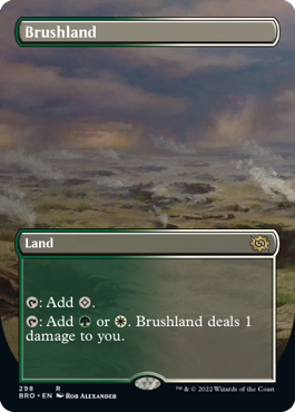 [298]【EN】【FOIL】■ボーダーレス■低木林地/Brushland【BRO】[R][土地]