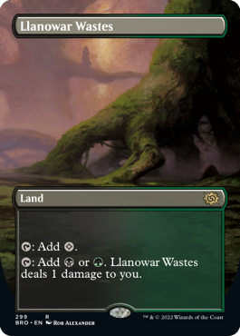 [299]【EN】【FOIL】■ボーダーレス■ラノワールの荒原/Llanowar Wastes【BRO】[R][土地]